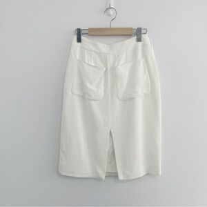 L'agence Off White Pocket Straight Pencil Skirt US 4